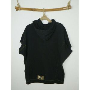 LF‎ Sweatshirt Hoodie BLACK Oversize Pullover Ripped Sleeves Size Small